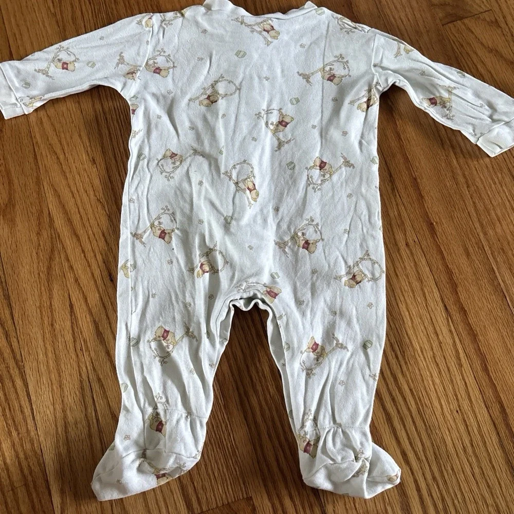 Disney Baby Winnie the Pooh Footed Zip up Sleeper One Piece 3-6M 90's